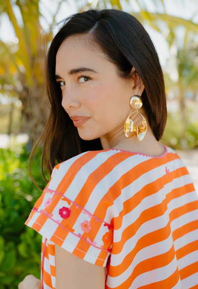 Montse Blouse Blouse Montse Orange Wide Stripe Blouse Montse Orange Wide Stripe Blouse