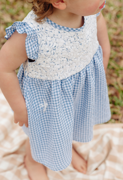 Lolita Girls Dress Childrens Lolita Blue Gingham Girl's Dress Lolita Blue Gingham Girl's Dress