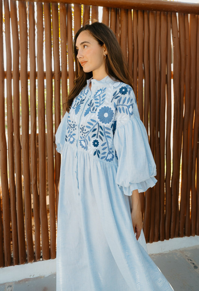 Francisca Long Dress Dress Francisca Multi Blue Long Dress Francisca Multi Blue Long Dress