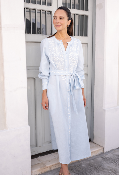Martina Azul Claro Midi Dress