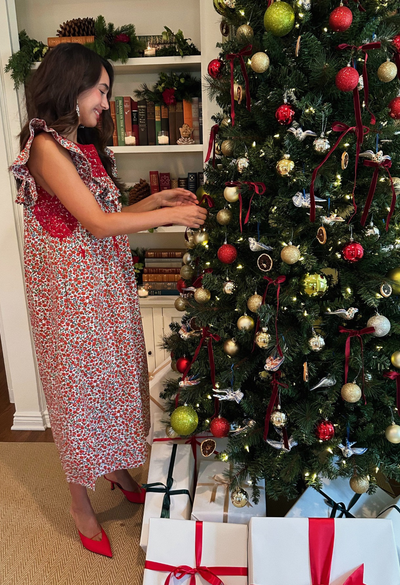 Selena Red Floral Midi Dress