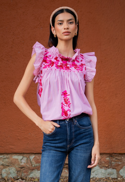 Olivia Pink Stripe Blouse