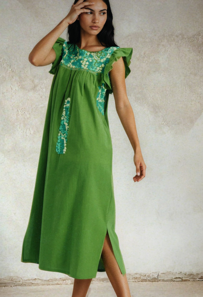 Soledad Midi Dress Dress Soledad Lime and Jade Midi Dress Soledad Lime and Jade Midi Dress