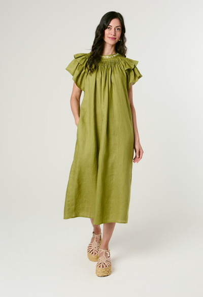 Aranza Verde Midi Dress