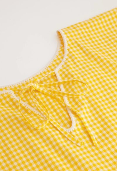 Montse Blouse Blouse Montse Yellow Gingham Blouse Montse Yellow Gingham Blouse