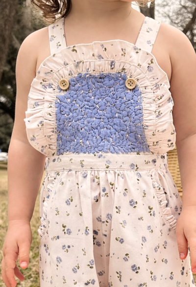 Lula Jumper Childrens Lula Periwinkle Floral Girl Short Jumper Lula Periwinkle Floral Girl Short Jumper