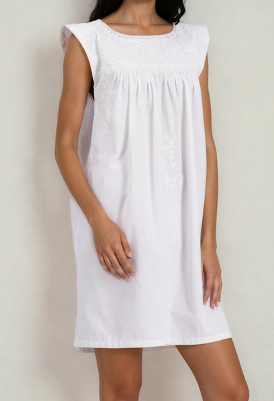 Flores Short Dress Dress Flores Classic White Short Dress Flores Classic White Short Dress | Mi Golondrina