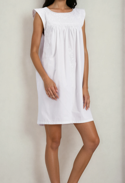 Flores Short Dress Dress Flores Classic White Short Dress Flores Classic White Short Dress | Mi Golondrina