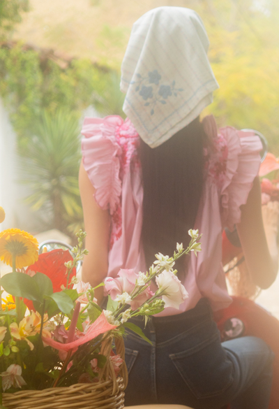 Blue Heart Head Scarf