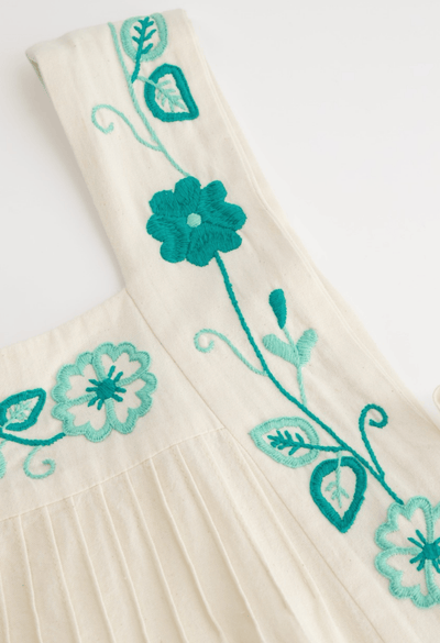 Mia Long Dress Dress Mia Cream and Turquoise Long Dress Mia Cream and Turquoise Long Dress
