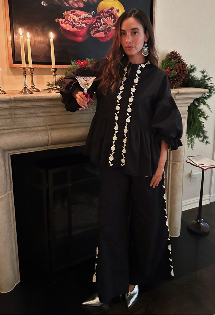 Francisca Black and White Blouse