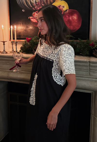 Liliana Black and White Midi Dress