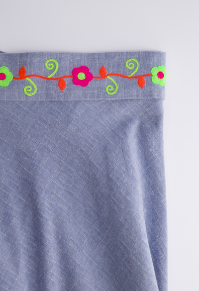 Chiapas Wrap Skirt Skirt One Size The Wrap Skirt in Chambray and Neon The Wrap Skirt in Chambray and Neon