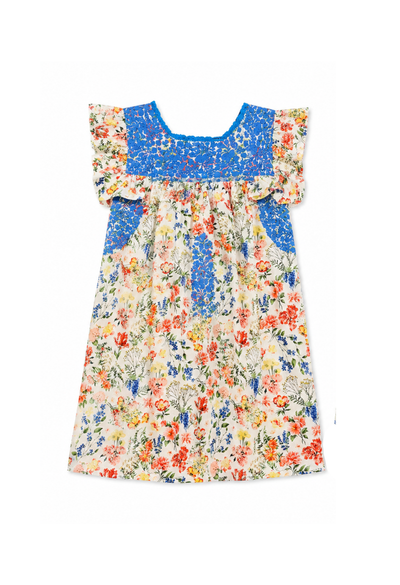 Soledad Short Dress Dress Soledad Floral and Blue Short Dress Soledad Floral and Blue Short Dress