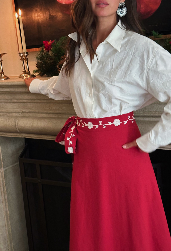 The Wrap Skirt in Red