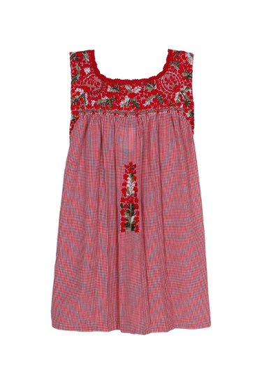 Florecita Rojo y Verdes Gingham