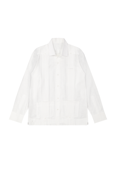 Plumilla Long Sleeve Guayabera Men's Guayabera Plumilla Men's White Long Sleeve Guayabera Plumilla Men's White Long Sleeve Guayabera