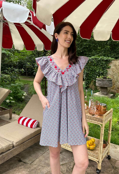 Andrea Floral Roja Short Dress