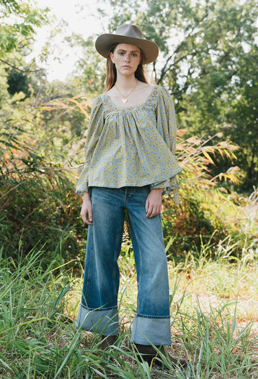 Eli Azul Celeste Floral