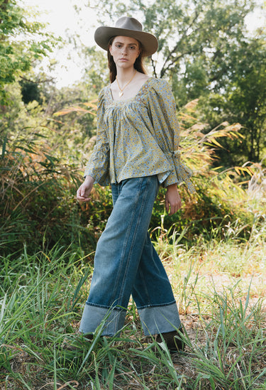 Eli Azul Celeste Floral