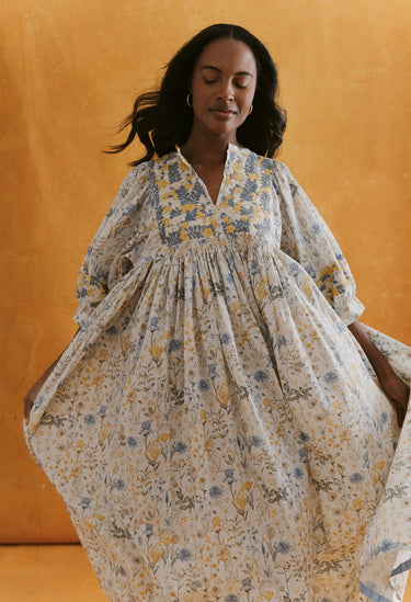 Violeta Azul y Amarillo Floral