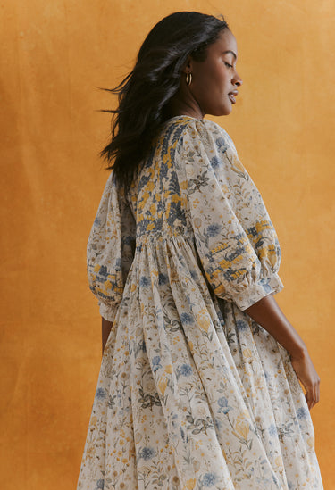 Violeta Azul y Amarillo Floral