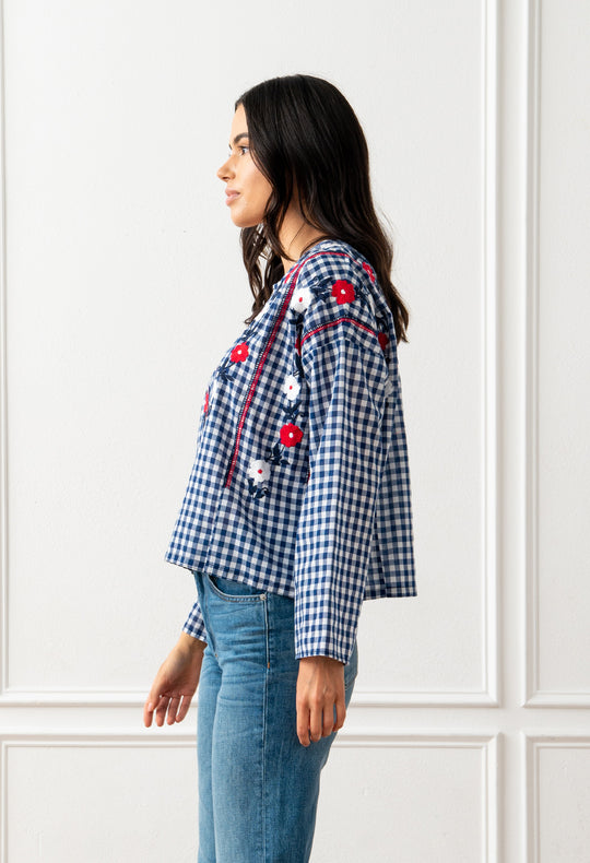 Alejandra Azul Marino Gingham