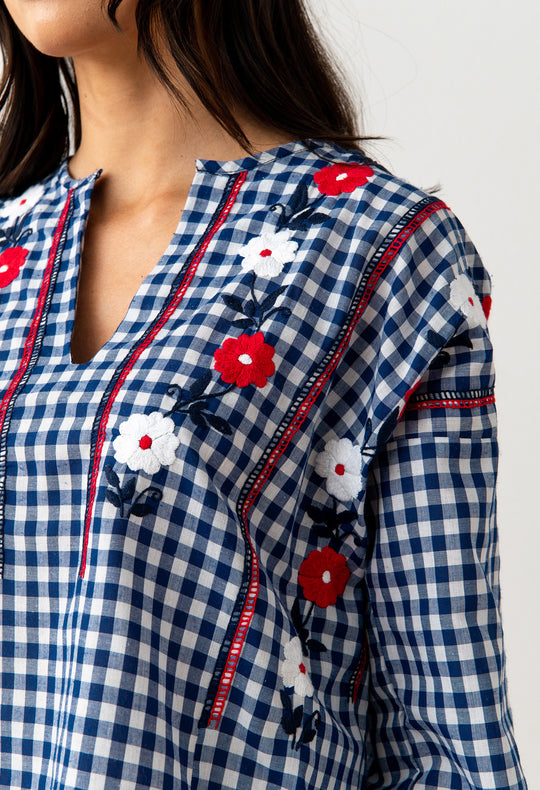 Alejandra Azul Marino Gingham