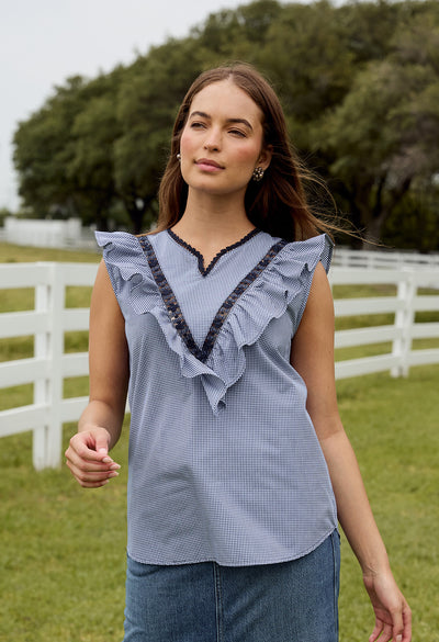 Valentina Blouse Blouse Valentina Azul Gingham Valentina Azul Gingham
