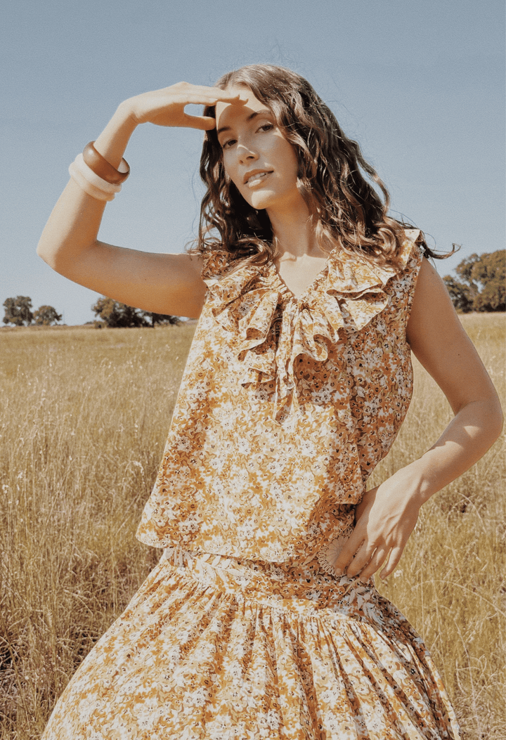 Regina Amarilla Floral Blouse