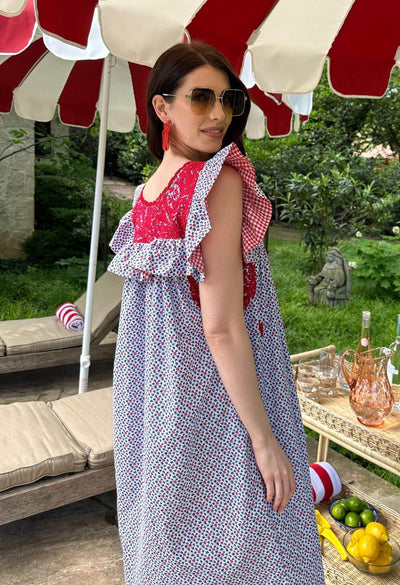 Soledad Floral Roja Midi Dress