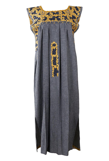 Flores Midi Dress Dress Nube Ambar y Marino