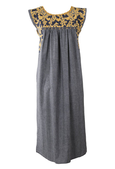 Flores Midi Dress Dress Nube Ambar y Marino