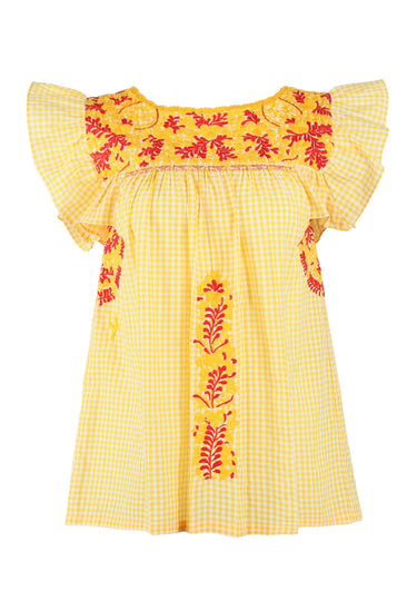 Soledad Blouse Blouse Soledad Besos Del Sol Amarillo y Tomate