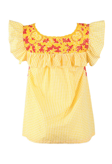 Soledad Blouse Blouse Soledad Besos Del Sol Amarillo y Tomate