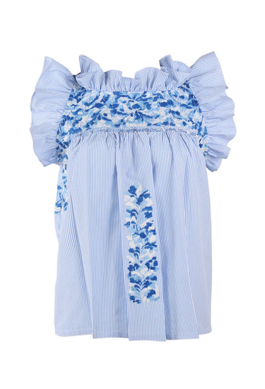 Olivia Blouse Blouse Olivia Suerte Azul Brillante