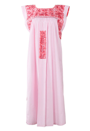 Flores Midi Dress Dress Pastel Rojo y Coral