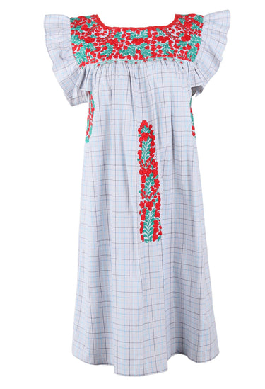 Soledad Short Dress Dress Soledad Sello Tomate y Verde
