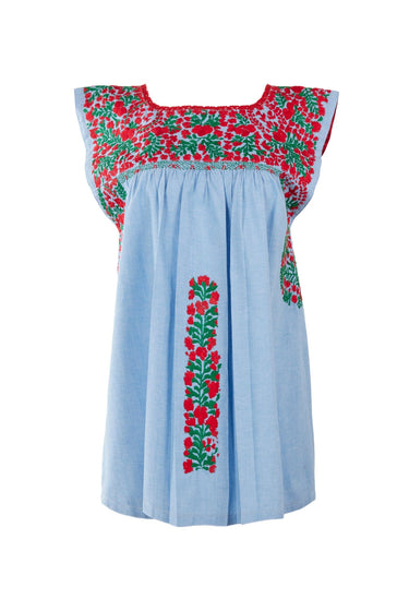 Flores Blouse Blouse Angel Tomate y Verde