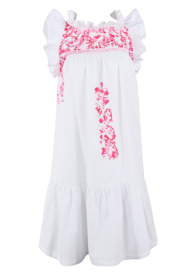 Olivia Short Dress Dress Olivia Blanca Rosa Brillante