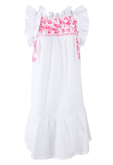 Olivia Short Dress Dress Olivia Blanca Rosa Brillante