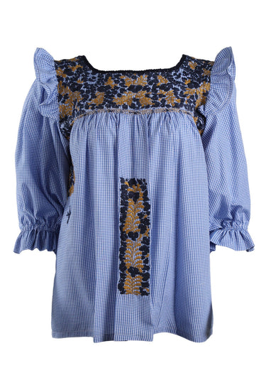 Fernanda Blouse Blouse Fernanda Campanilla Marino y Mostaza