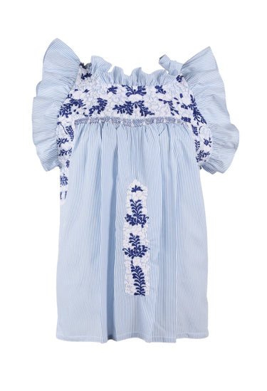 Olivia Blouse Blouse Olivia Suerte Nieve y Cobalto