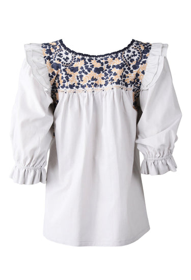 Fernanda Blouse Blouse Fernanda Nublado Marino y Beige