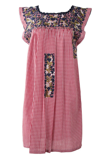 Flores Short Dress Dress Corazon Marino y Verde Brillante