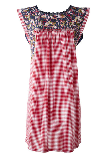 Flores Short Dress Dress Corazon Marino y Verde Brillante