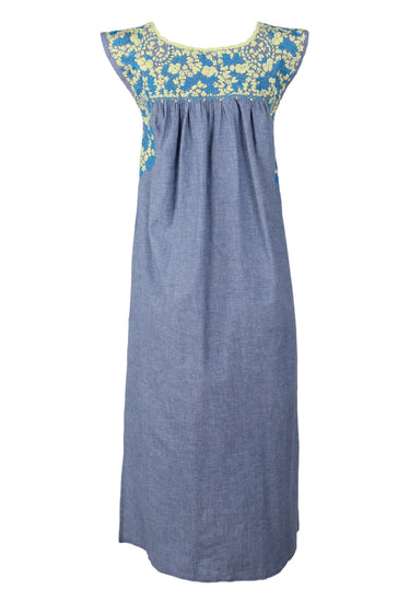 Flores Midi Dress Dress Nube Limon y Cobalto