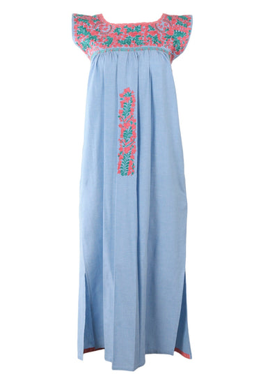 Flores Midi Dress Dress Extra Small Angel Coral y Verde