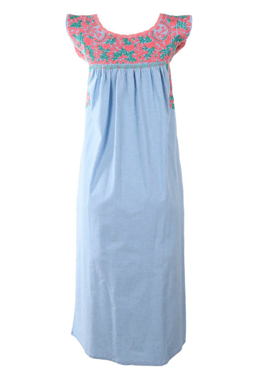 Flores Midi Dress Dress Extra Small Angel Coral y Verde