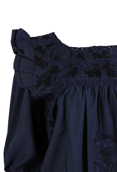 Fernanda Blouse Blouse Fernanda Lago Marino y Negro